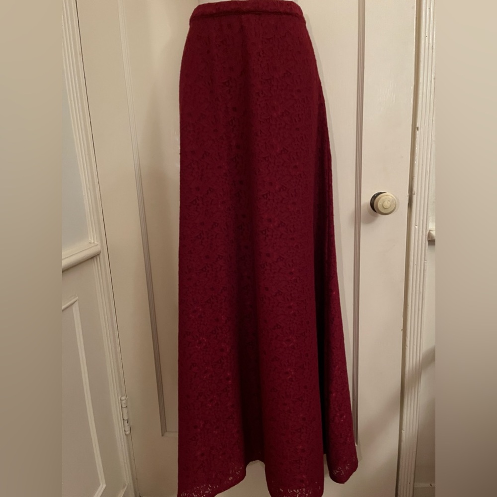 Lovers + Friends Cranberry Lace Maxi Skirt
